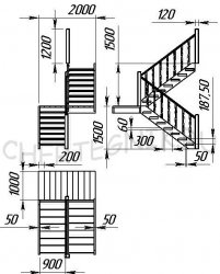 Деревянные лестницы чертежи