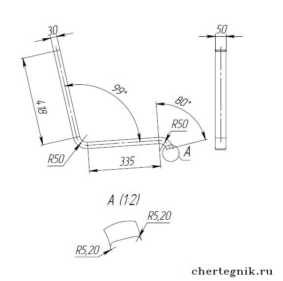 Схема скамейки со спинкой из профильной трубы